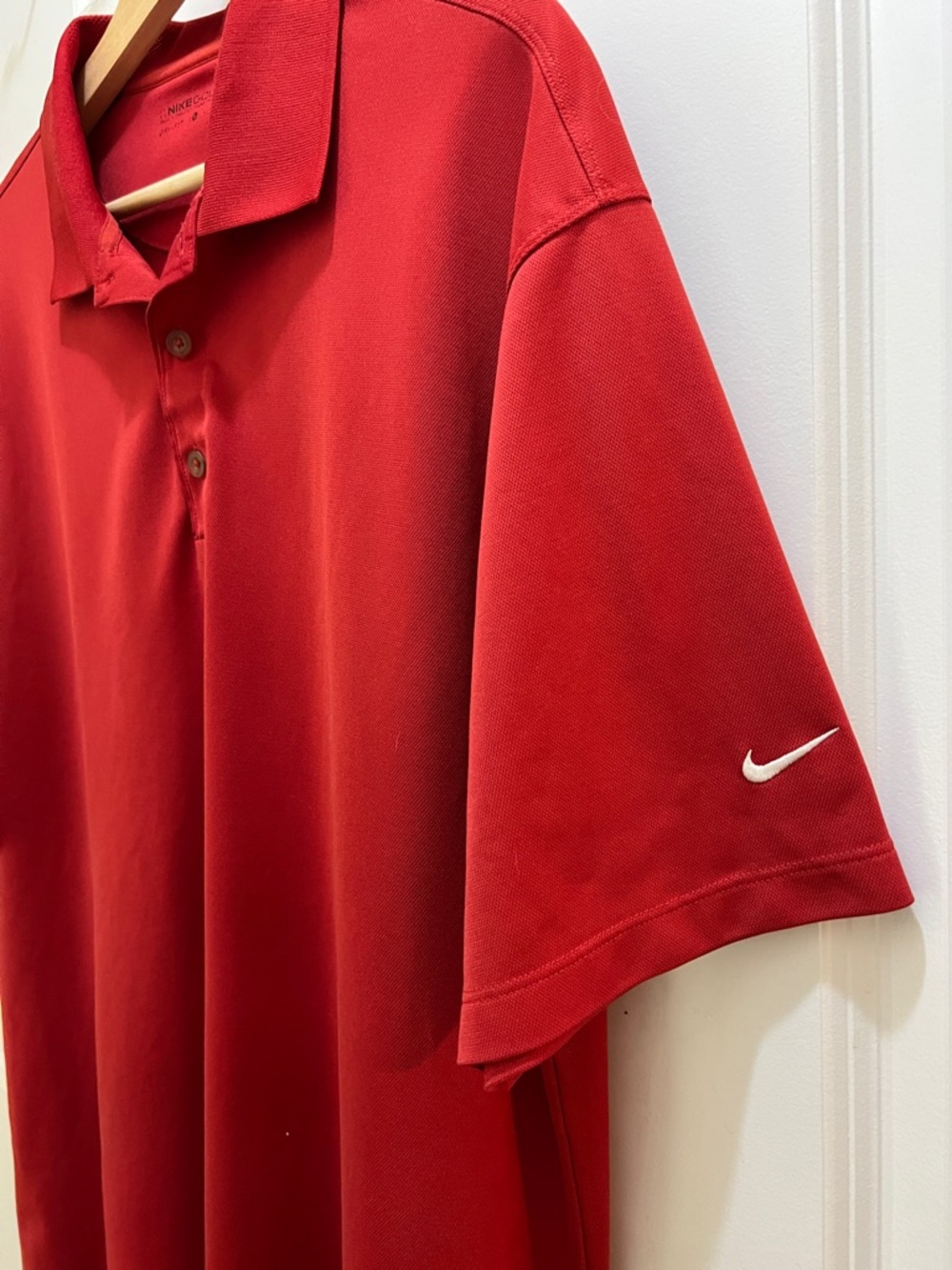 Nike Golf Dri Fit Embroidered Swoosh Men's XL Red Short-Sleeve Polo